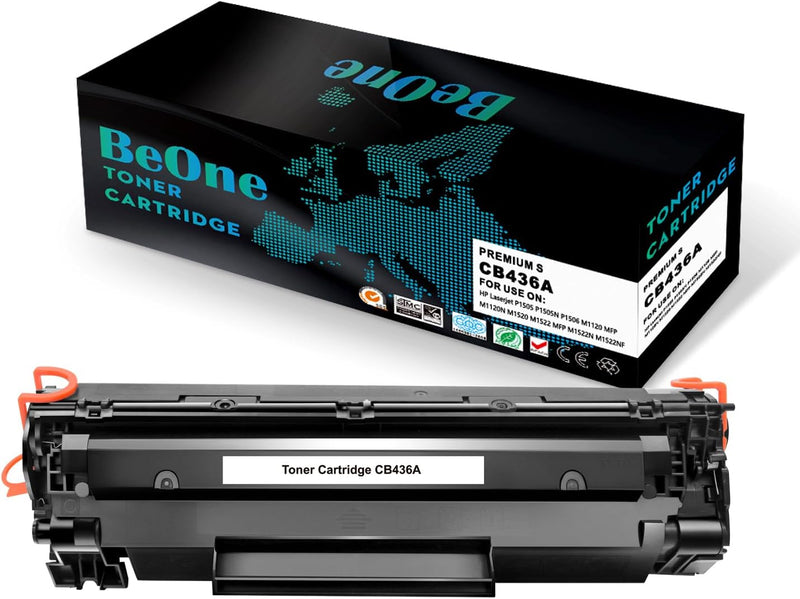 BeOne 1X 36A CB436A Tonerkartusche Kompatible für HP Laserjet P1505 P1505N P1506 M1120 MFP M1120N M1