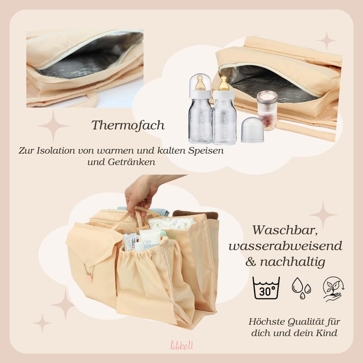 lilibell Wickeltasche Granda - Grosse Babytasche Taschenorganizer Innentasche Baginbag Inlett für di