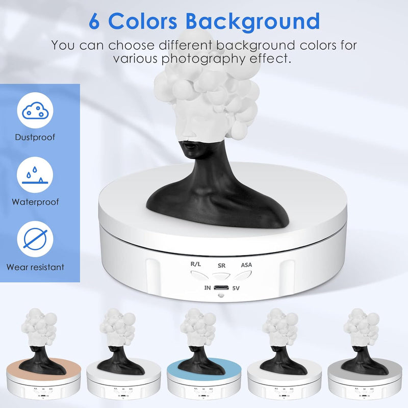 Drehteller Elektrisch, VAYOTOY 360 Grad Drehscheibe Elektrisch 6 Zoll/14,6 cm 10 kg Kleiner Elektris