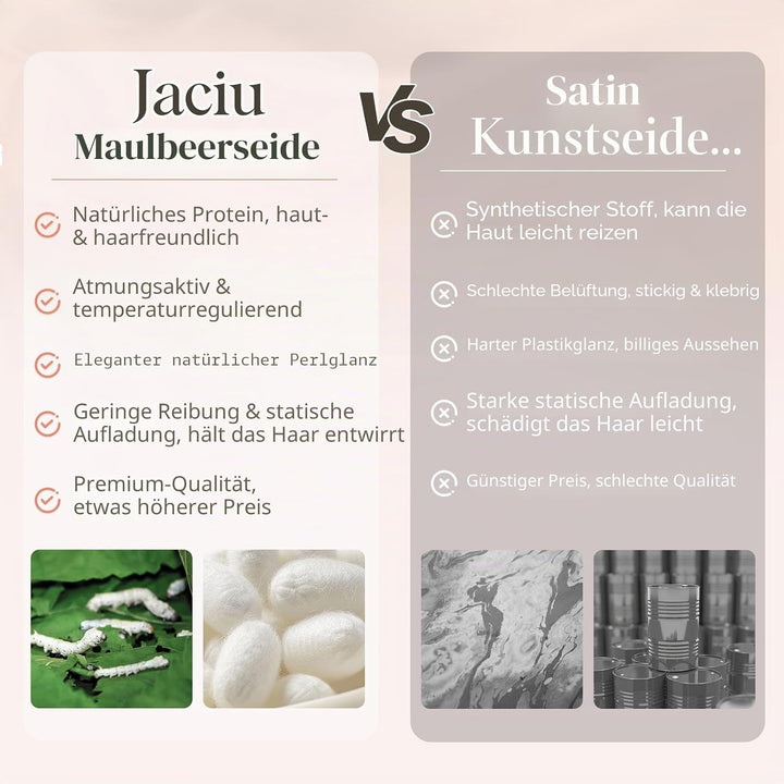 Seidenkissenbezug Jaciu Silk Pillowcase 21 Momme beidseitiger Seidenkissenbezug Kissenbezug Versteck