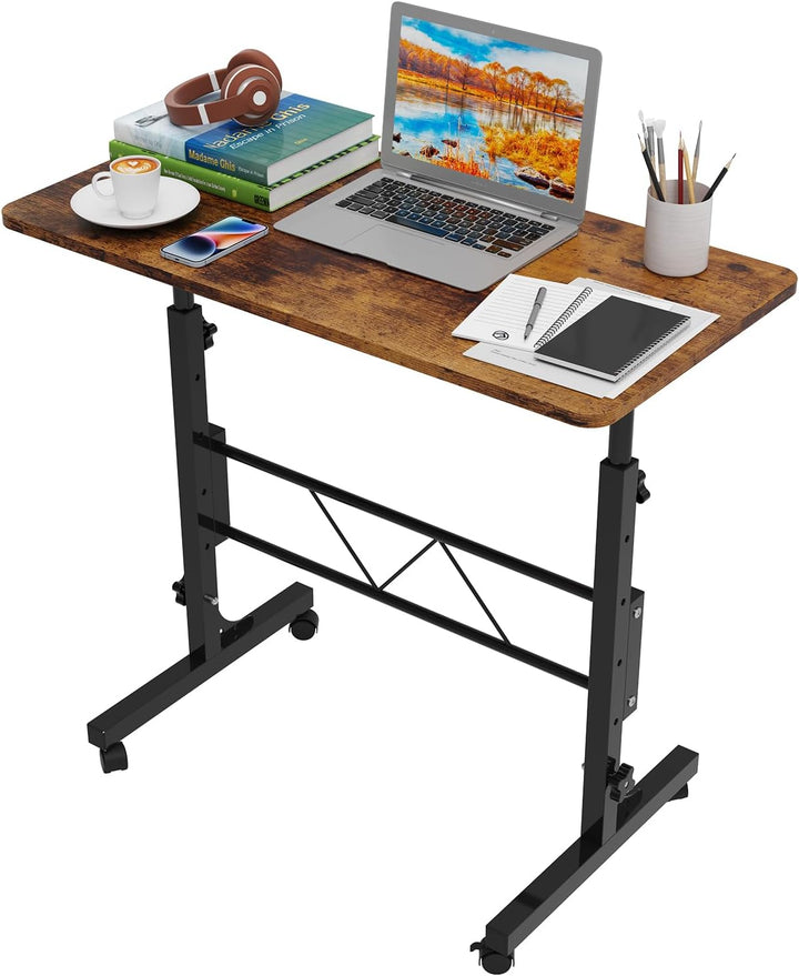 80x40cm Laptoptisch mit Rollen, Laptoptisch Höhenverstellbarer 69-110 cm, Computertisch Mobiler Steh