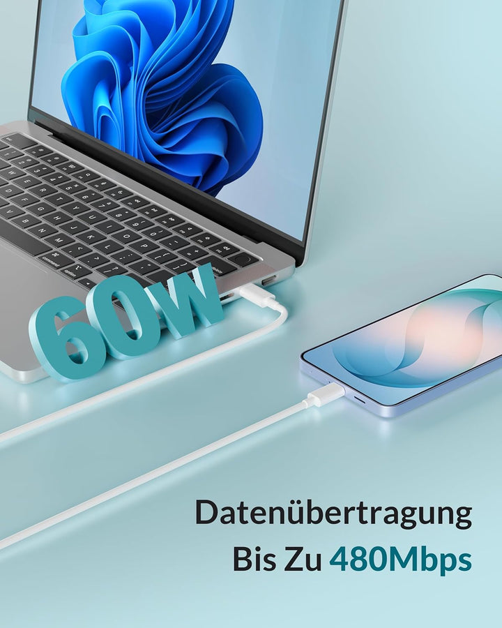 45W 2Port Schnellladegerät mit USB C Ladekabel für Samsung Galaxy S25 S24 S23 S22 Ultra 5G A56 A55 A