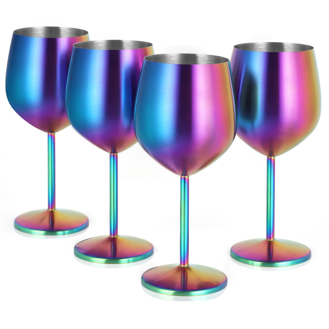 Livole Rotweingläser Set, 18Oz 550ml Weingläser aus Edelstahl, Champagner Gläser, Pokale Gross Bauch