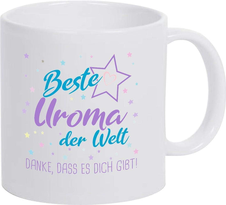 ShirtInStyle, Tassenset Beste Uroma, Bester Uropa der Welt, Danke das es Dich gibt! Farbe weiss Tass