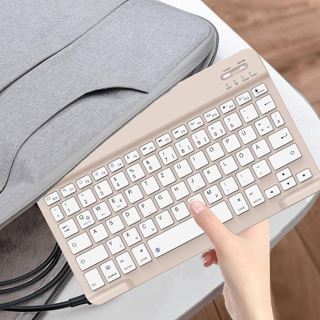 aoub Kabellose Tastatur mit deutschem QWERTZ Layout für iPad Pro/Air/Mini/iPad 11/10,9/10,5/10,2/9,7