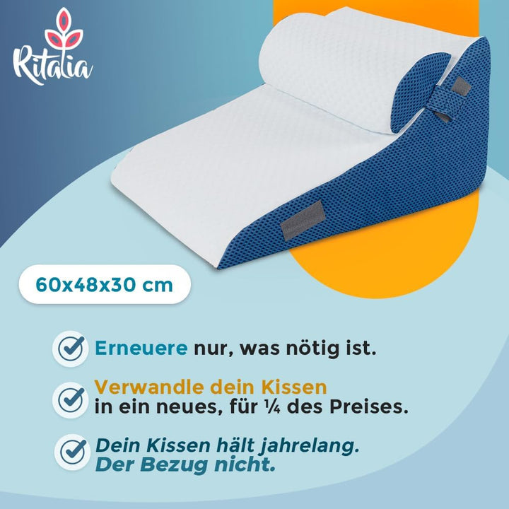 Ritalia® 60x48x30 Ergonomic White Blue 60 x 48 Ergonomisch, 60 x 48 Ergonomisch