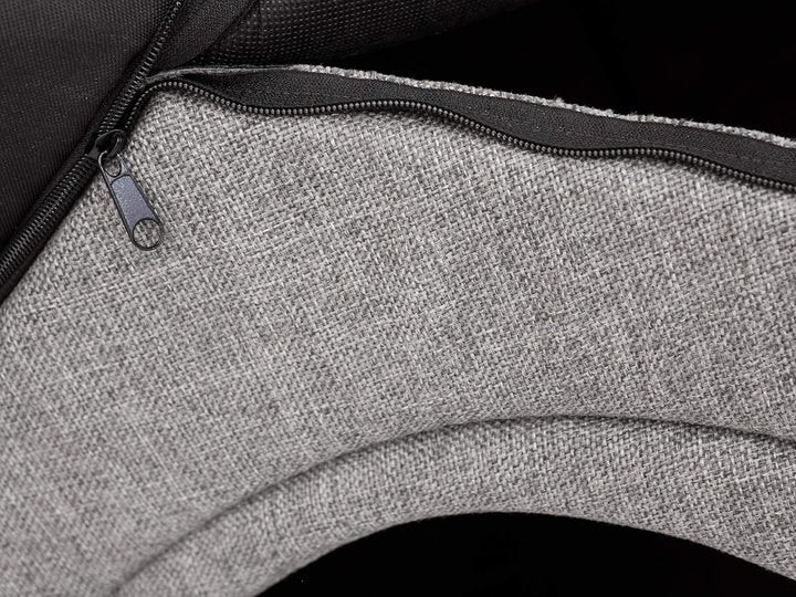 Hundehütte Hundehöhle Hundebett Hundehaus Katzenhöhle Tierbett XL - 60x55 cm hellgrau mit schwarz XL