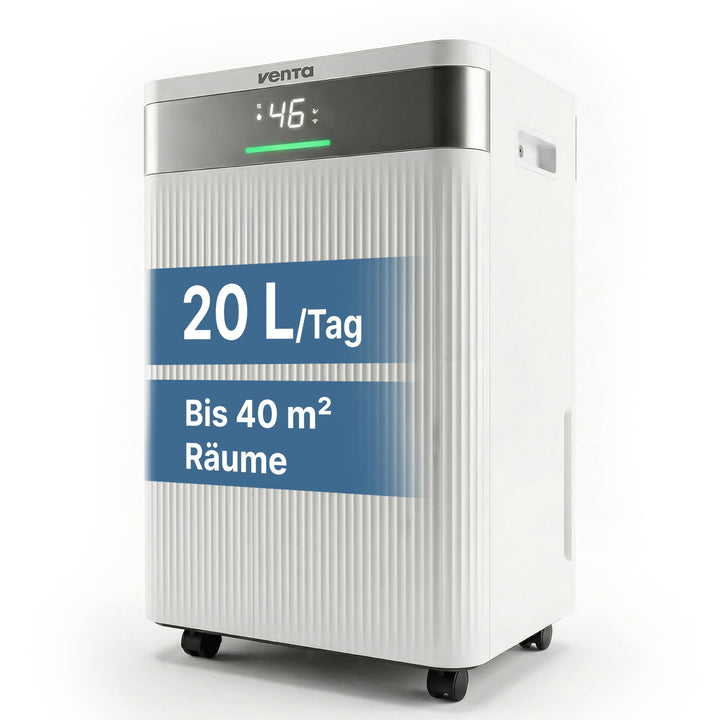 VENTA AD100 Luftentfeuchter elektrisch Raumentfeuchter | für Räume bis 40m² | Automatische Feuchtigk