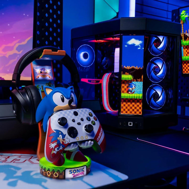 Exquisite Gaming: SEGA: Sonic Deluxe – beleuchteter Kopfhörerständer, Gerät, Controller und Telefons