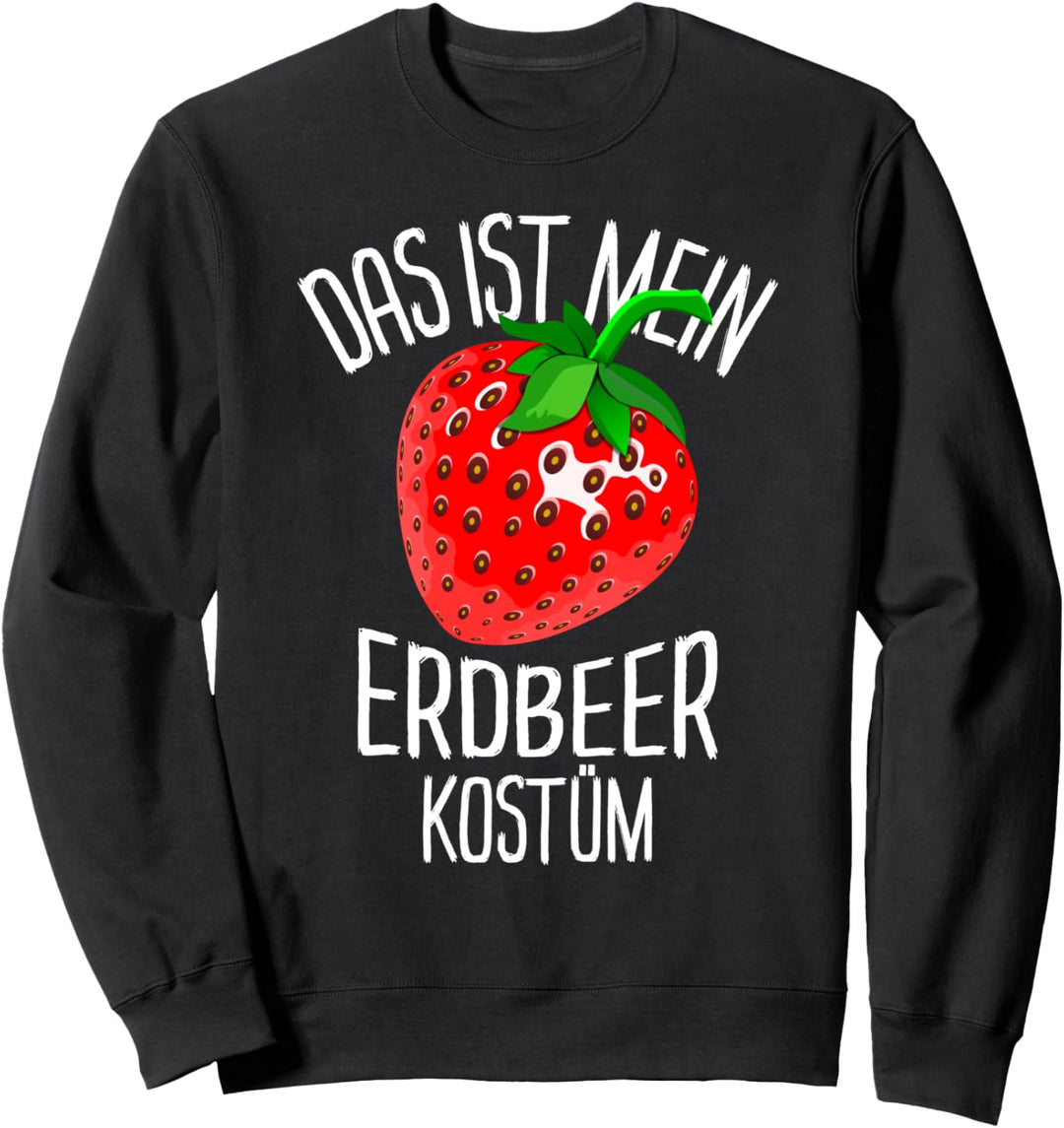 Erdbeere Kostüm Fasching Erdbeerkostüm Karneval Damen Sweatshirt