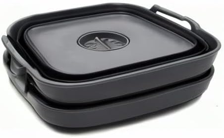 SAMMART 10L Faltschale mit Ablassschraube - Faltbares Waschbecken - Tragbare Geschirrspülwanne - Pla