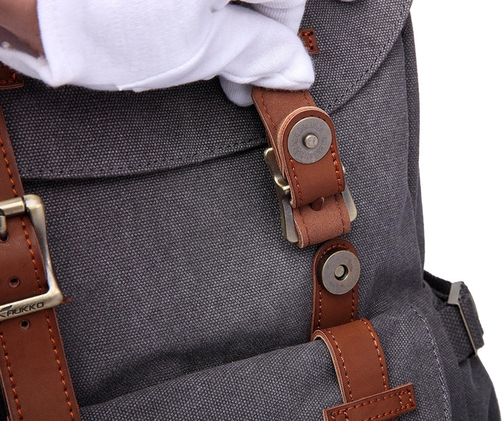 KAUKKO Unisex Ep5 Rucksack 45 x 27 x 17cm (HxBxT) （canvas Grau）, 45 x 27 x 17cm (HxBxT) （canvas Grau