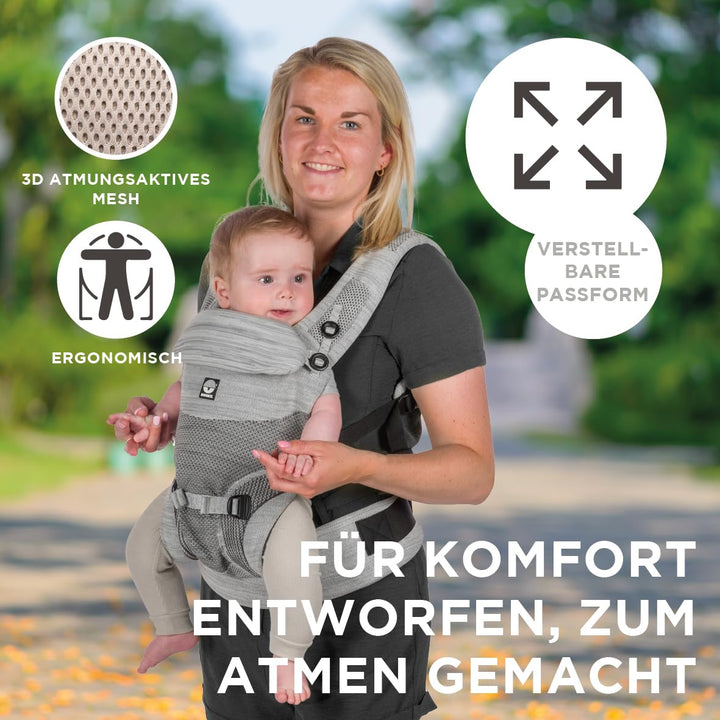Dooky Carrier Terra Nova, Babytrage Neugeborene ab Geburt, Ergonomische Babytrage 0-3 Jahre, 3.5-15