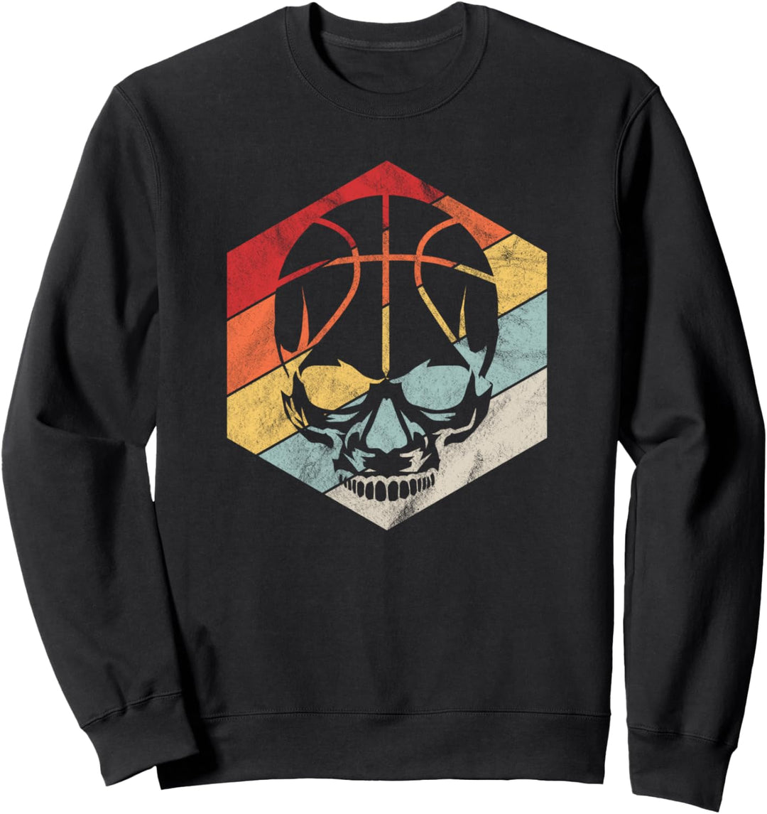 Retro Basketball Skull Vintage Style Basketball Lover Gifts Sweatshirt