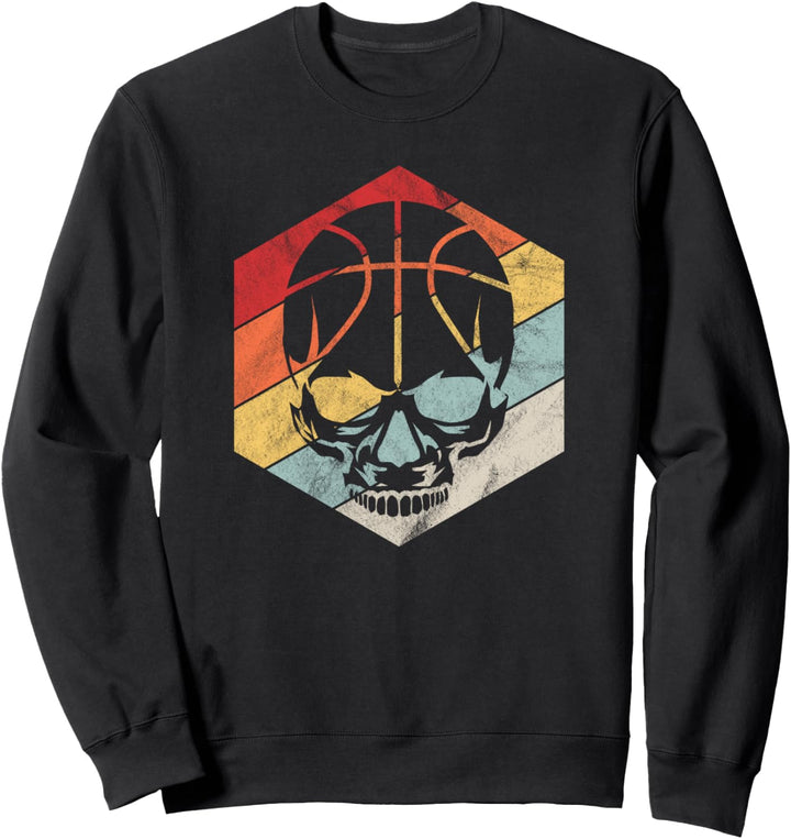 Retro Basketball Skull Vintage Style Basketball Lover Gifts Sweatshirt