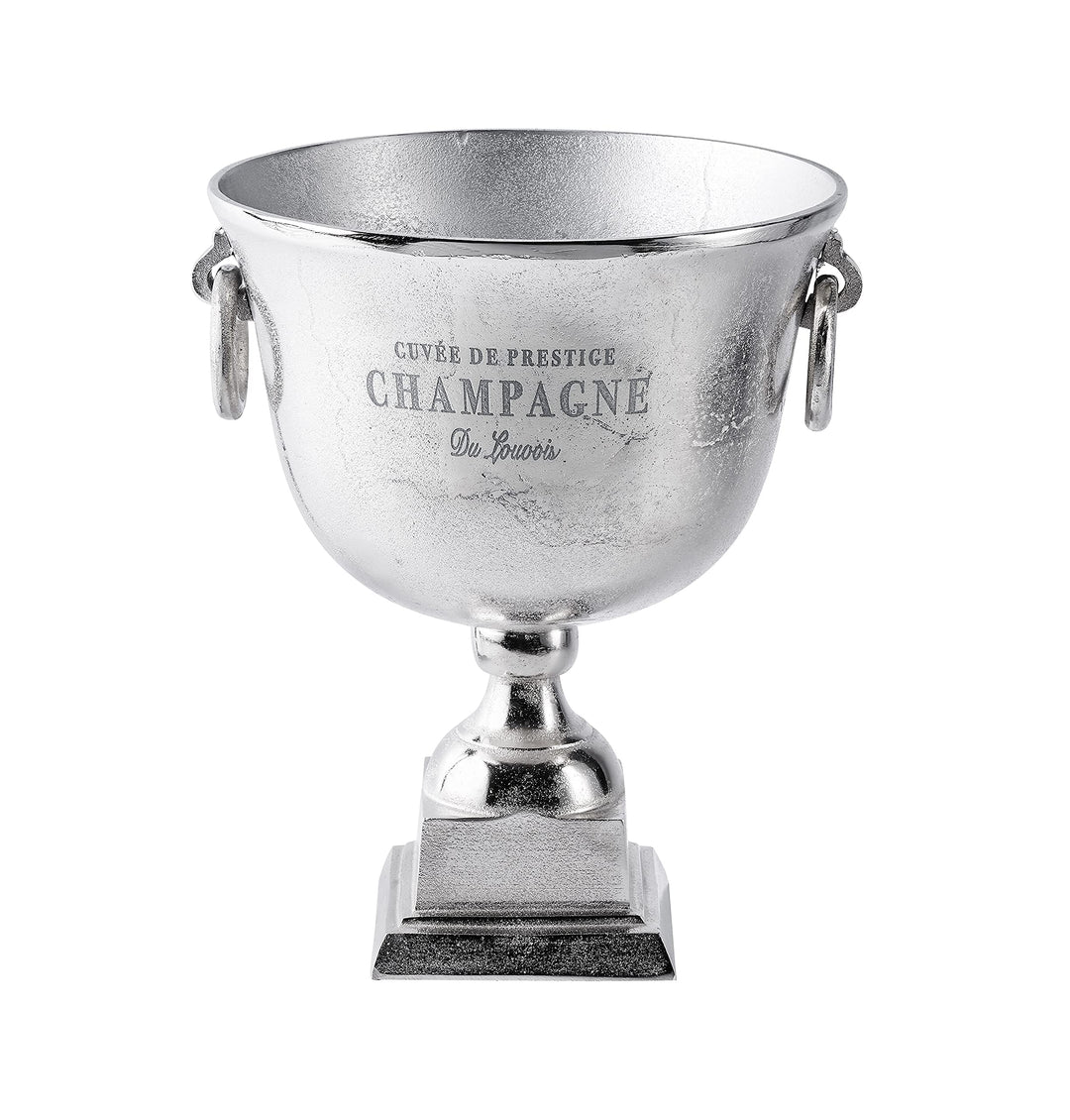 MichaelNoll Champagnerkühler, Champagnerschale, Flaschenkühler, Aluminium, Silber, Standfuss, Sektkü