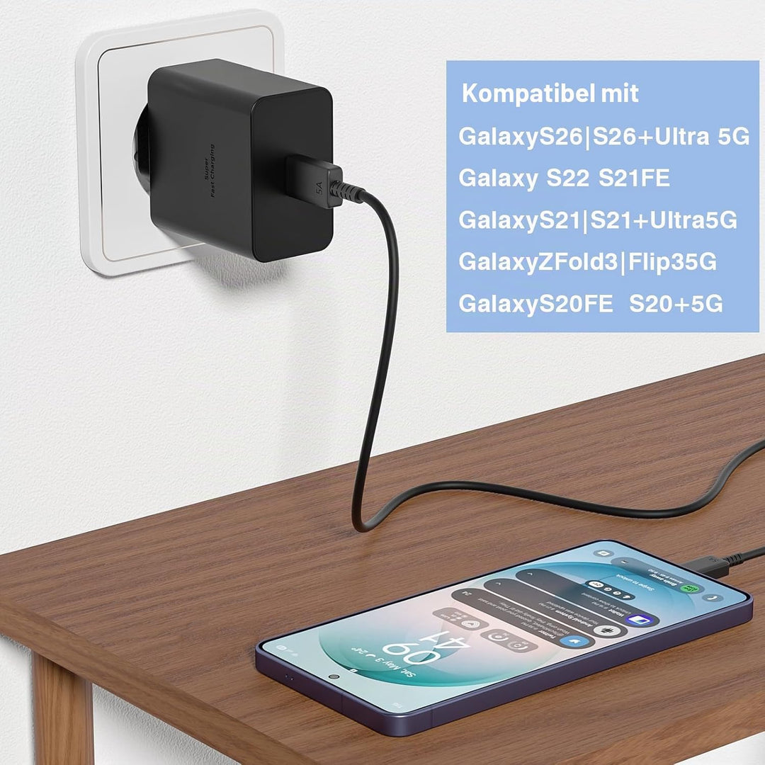 45W Schnellladegerät Netzteil Ladegerät USB Typ C Adapter Fast Charger,fürSamsung GalaxyS24 S25 S23
