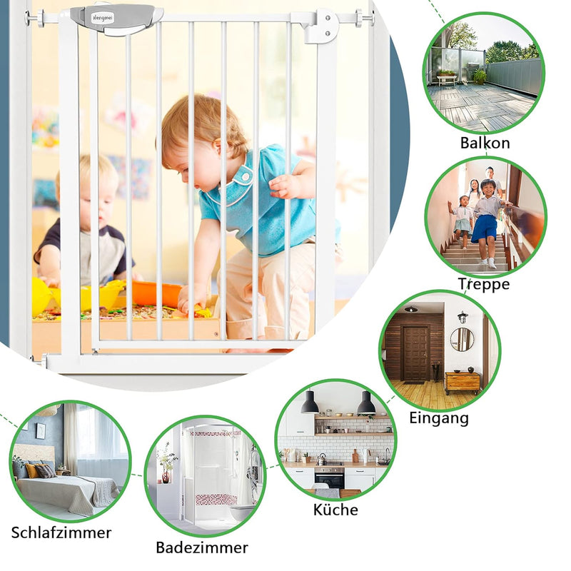 Froadp Türschutzgitter Baby Treppengitter Kindergitter ohne Bohren 85-95cm Türgitter Treppen Beidsei