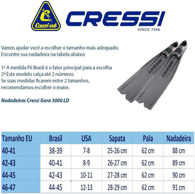 Cressi Gara - Lange Flossen für Apnoe / Freitauchen - High Performance 3000 LD Silver 40/41, 3000 LD