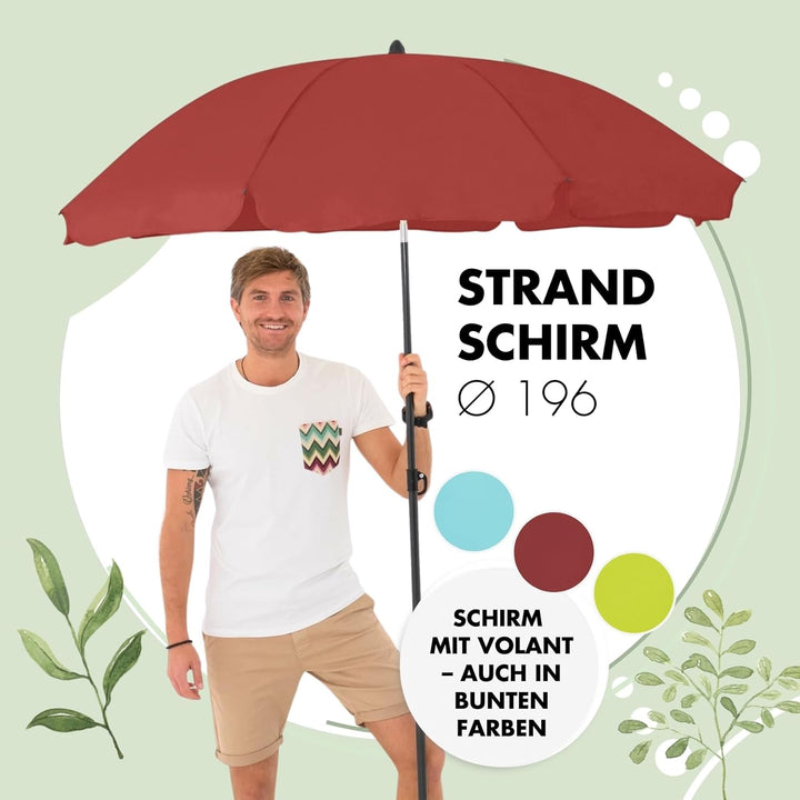 derby Strandschirm Mittelmast, ⌀ 196 cm bordeaux