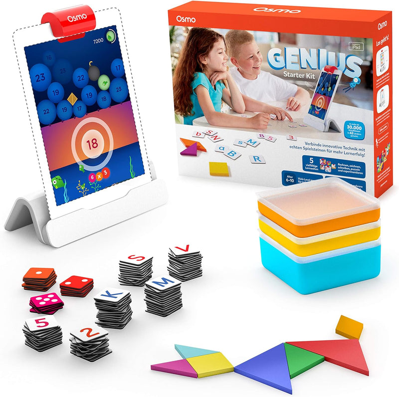 Osmo - Genius Starter Kit - 5 interaktive Lernspiele - Alter 6-10 Jahre - Mathematik, Rechtschreibun