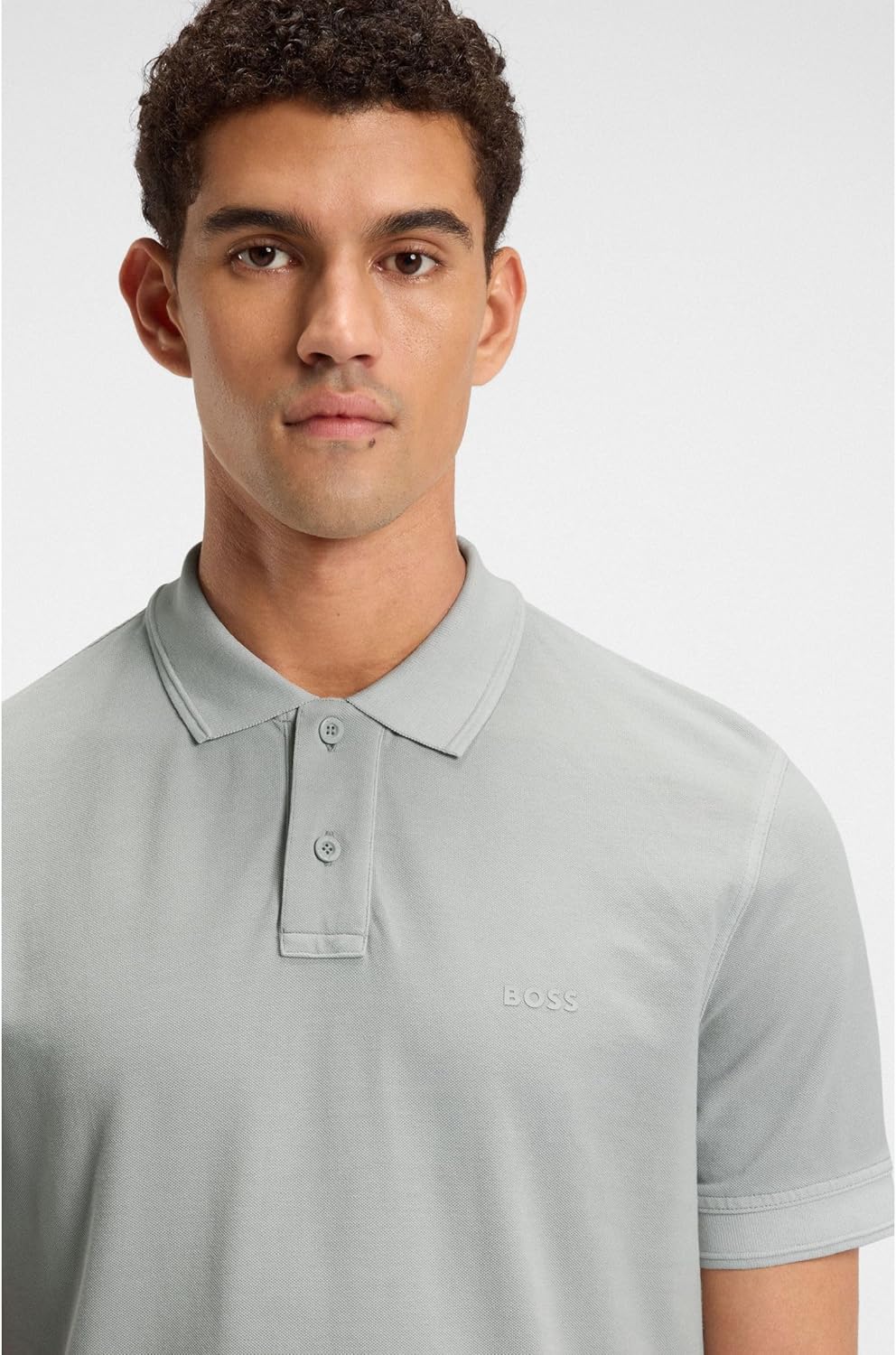 BOSS Herren Prime Polohemd S Silver 043, S Silver 043