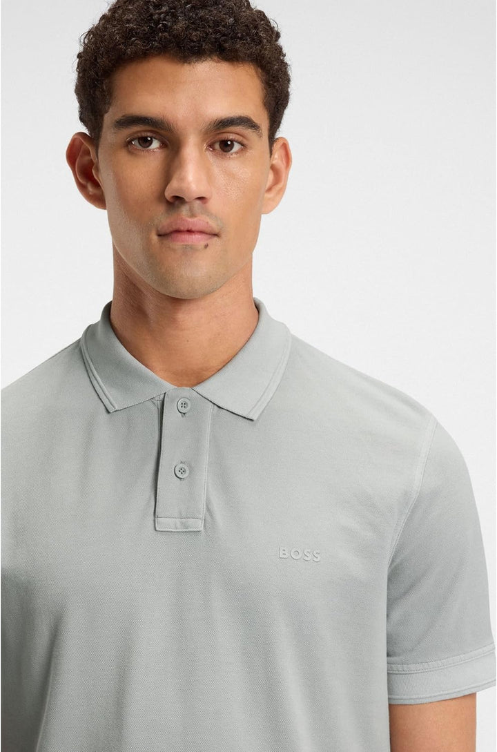 BOSS Herren Prime Polohemd S Silver 043, S Silver 043