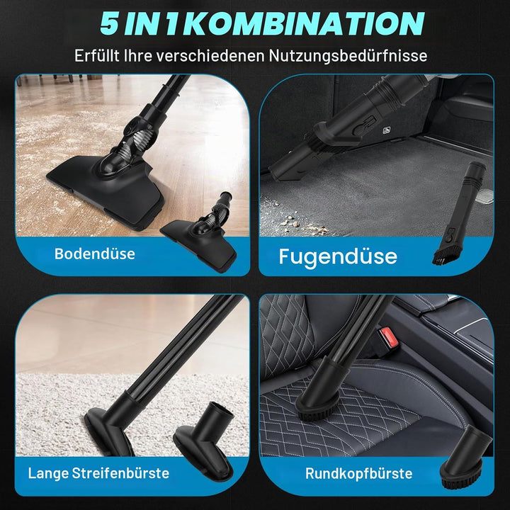 Akku Handstaubsauger kompatibel mit Makita 18V Akku, 10000Pa Tragbar Staubsauger mit 4 Düsen und 0,7
