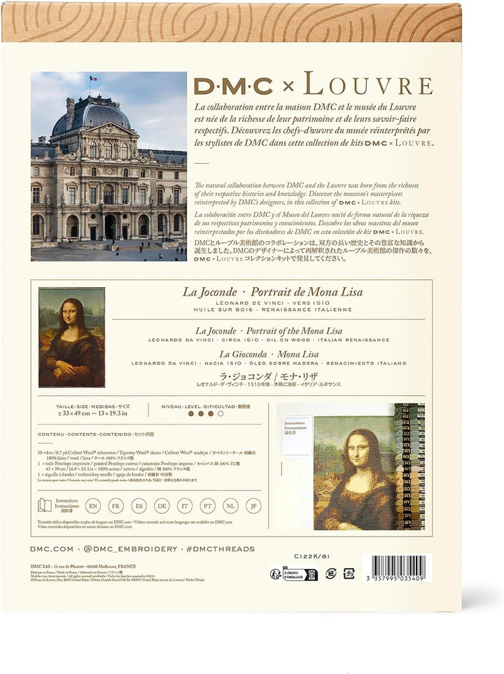 DMC - Mona Lisa von Leonardo da Vinci, Le Louvre, Gobelinset Niveau mittel