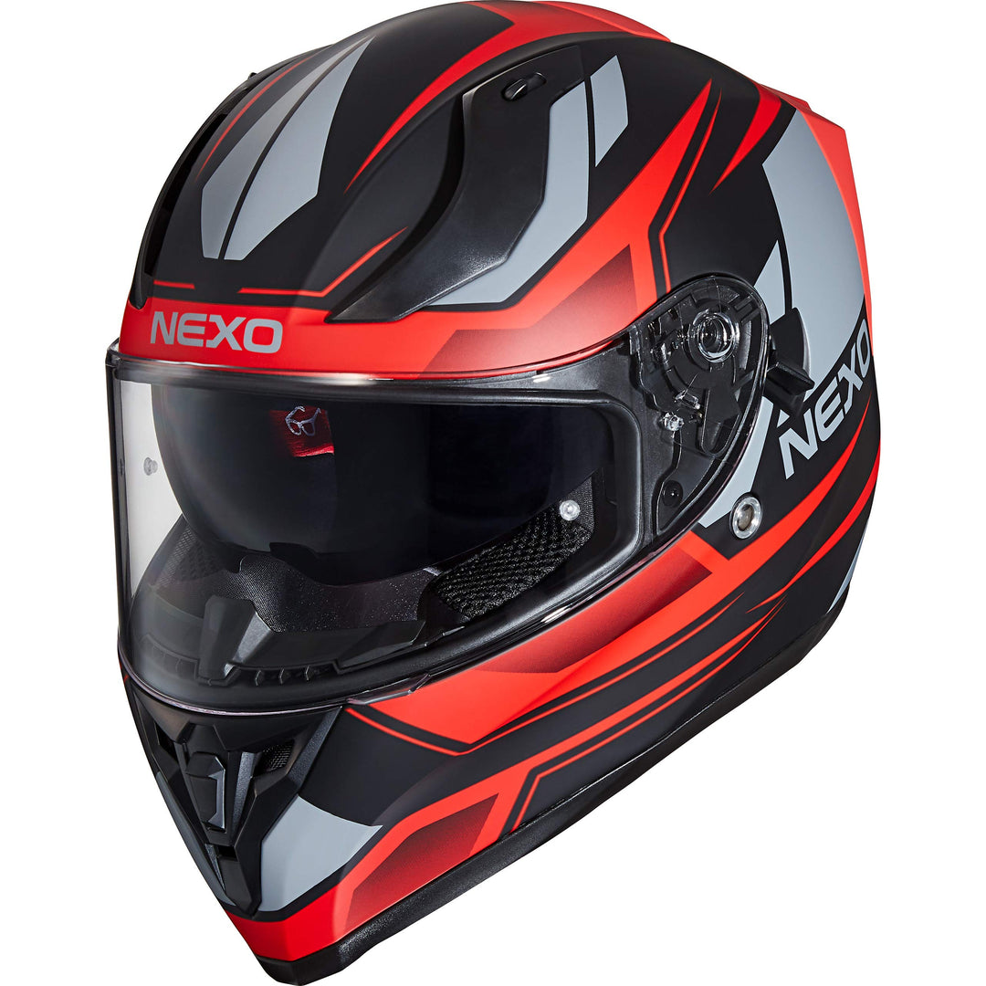 Nexo Integralhelm Motorradhelm Helm Motorrad Mopedhelm Sport II, herausnehmbare Polster, Be-, Entlüf