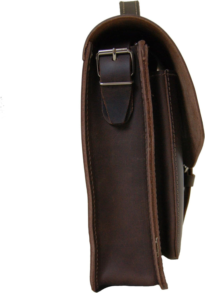 Freiherr von Maltzahn A4 Aktentasche Hubble, 38 cm, braun, Bio-Leder, Made in Germany + Lederpflege