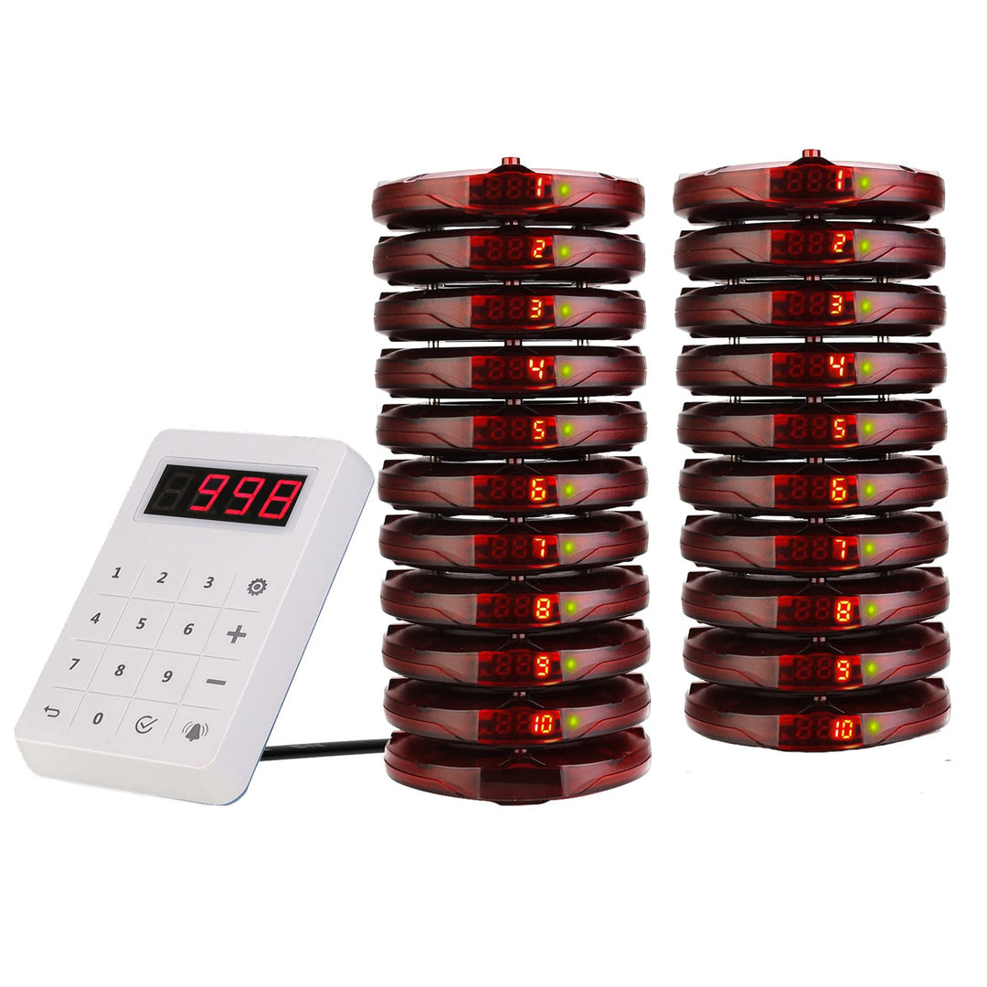 Retekess TD158 Pager Rufsystem, 500M Restaurant Pager System, LED Digitalanzeige, PC Material, Einfa