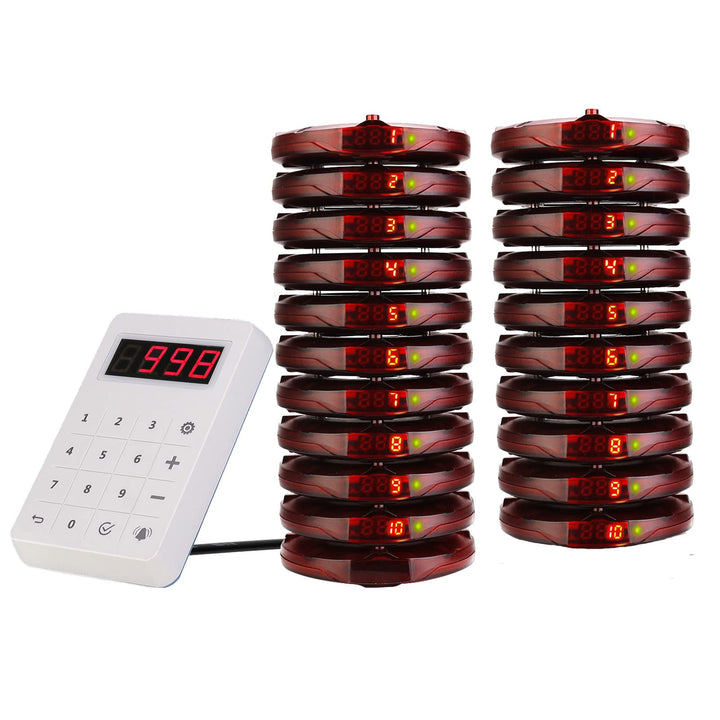 Retekess TD158 Pager Rufsystem, 500M Restaurant Pager System, LED Digitalanzeige, PC Material, Einfa