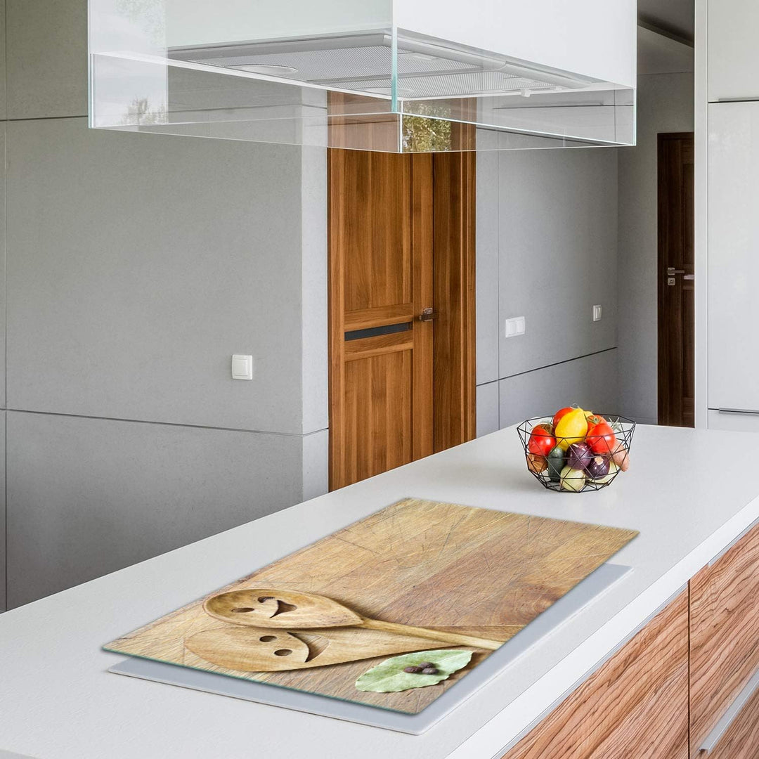 TMK | Herdabdeckplatte 90x52 cm Glas Ceranfeldabdeckung Induktion Herdschutz Spritzschutz Glasplatte