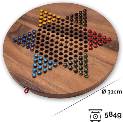 LOGOPLAY Halma Gr. XL - Stern Halma - Chinese Checkers - Strategiespiel - Gesellschaftsspiel aus Hol