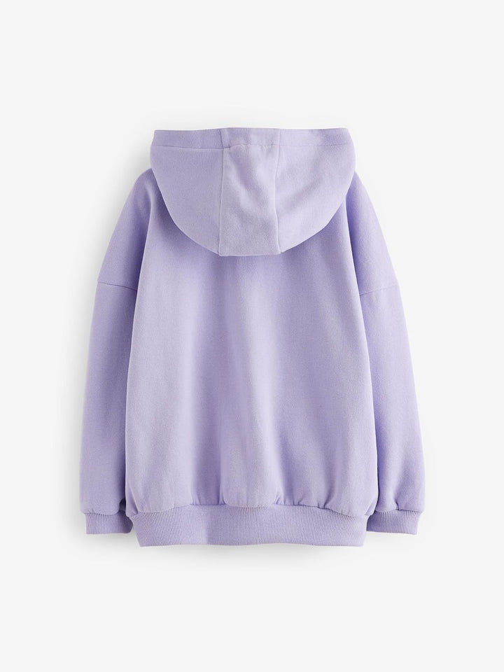NEXT Mädchen Standard Kapuzenjacke mit durchgehendem Reissverschluss 98 Dusky Purple, 98 Dusky Purpl