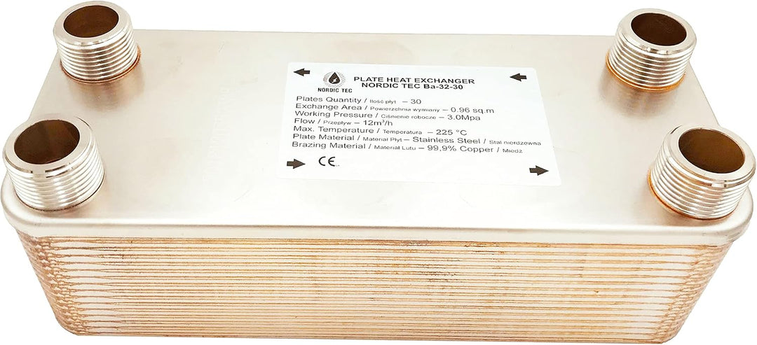 Edelstahl Plattenwärmetauscher Nordic Tec Ba-32-30 30 Platten 175kW 1”