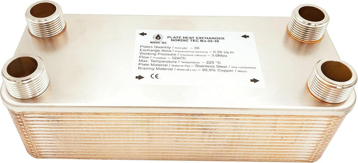 Edelstahl Plattenwärmetauscher Nordic Tec Ba-32-30 30 Platten 175kW 1”