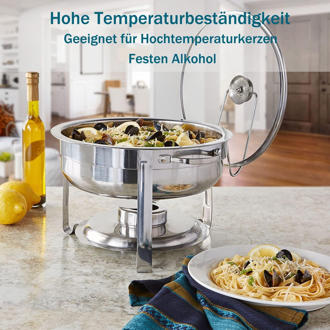 Brennpastenbehälter Edelstahl 2 Stück, Brennpaste Behälter für Fondue Speisewärmer oder Chafing Dish