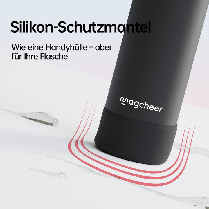 Magcheer Trinkflasche mit Handyhalterung 750ml Magnetische Wasserflasche 360° Verstellbar Flasche Ma