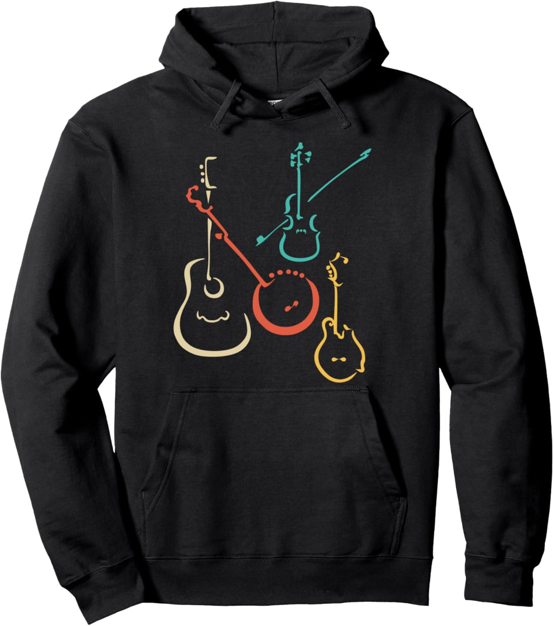 Retro Bluegrass, Mandoline, Gitarren, Banjos, Geigen, Pullover Hoodie