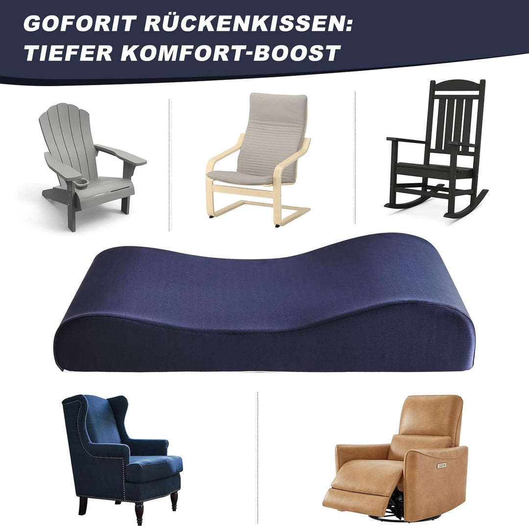 GOFORIT Ergonomisches Rückenkissen für Liegesessel & Schaukelstuhl - 68cm Extra Hoch, Weiches 2in1 N