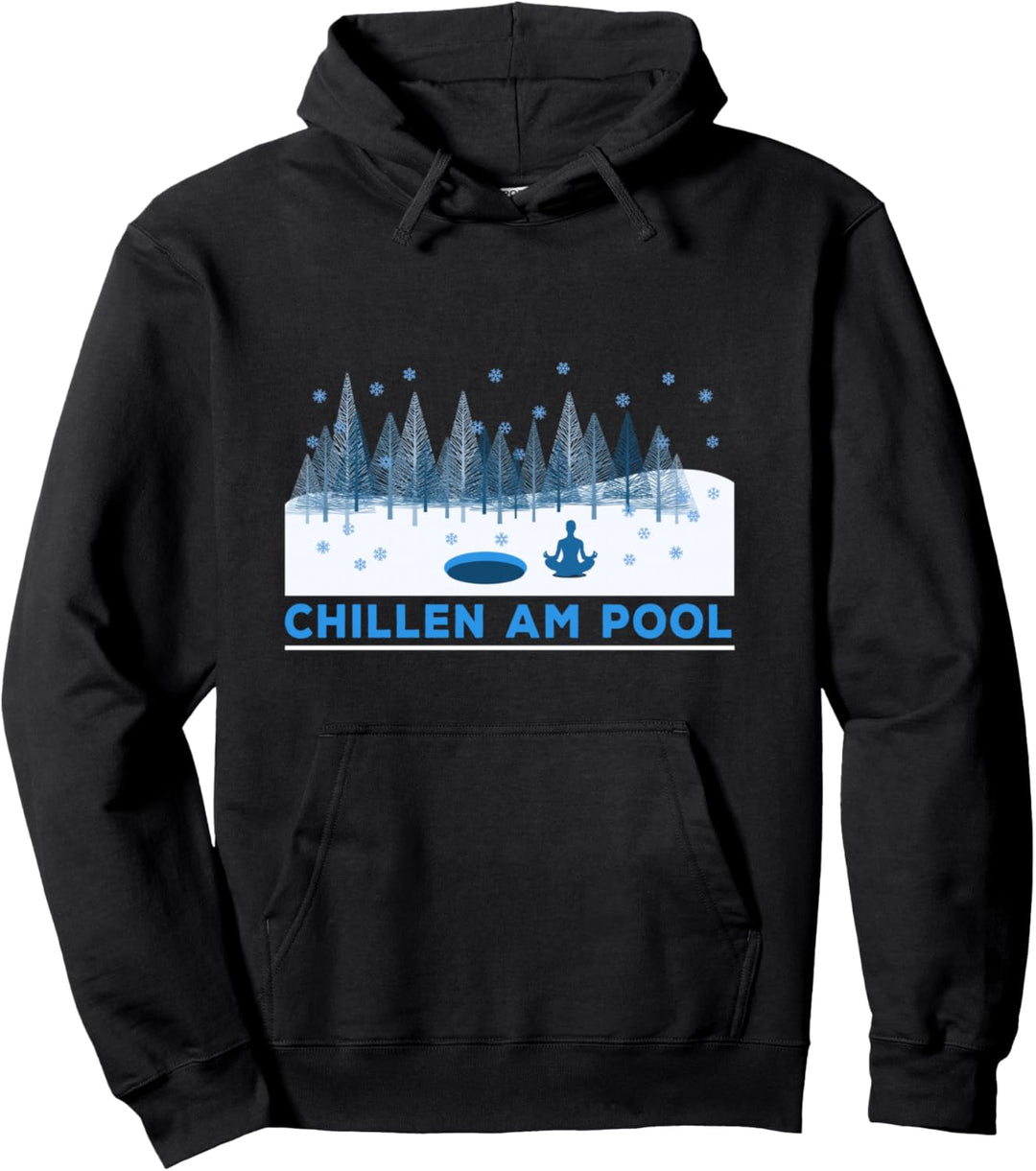 Eisbader Meditation Biohacking zum Eisschwimmen und Eisbaden Pullover Hoodie
