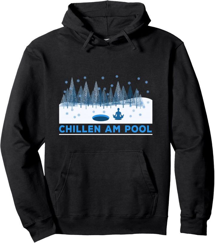 Eisbader Meditation Biohacking zum Eisschwimmen und Eisbaden Pullover Hoodie