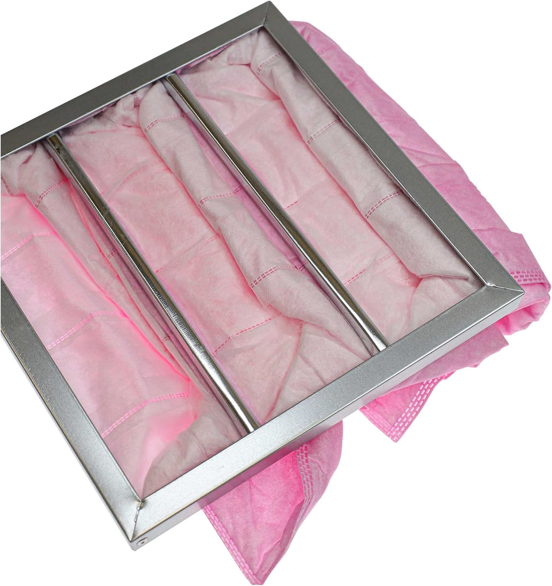 vhbw Taschenfilter für Diverse Klima- und Lüftungsanlagen - Filter F7, 28,7 x 28,7 x 36 cm, Rosa
