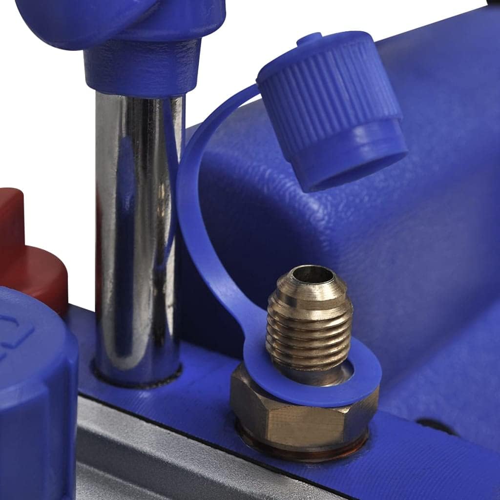 vidaXL Vakuumpumpe Einstufig mit 4-Wege-Verteiler-Manometer Set Vacuumpumpe Unterdruckpumpe Vacuum K