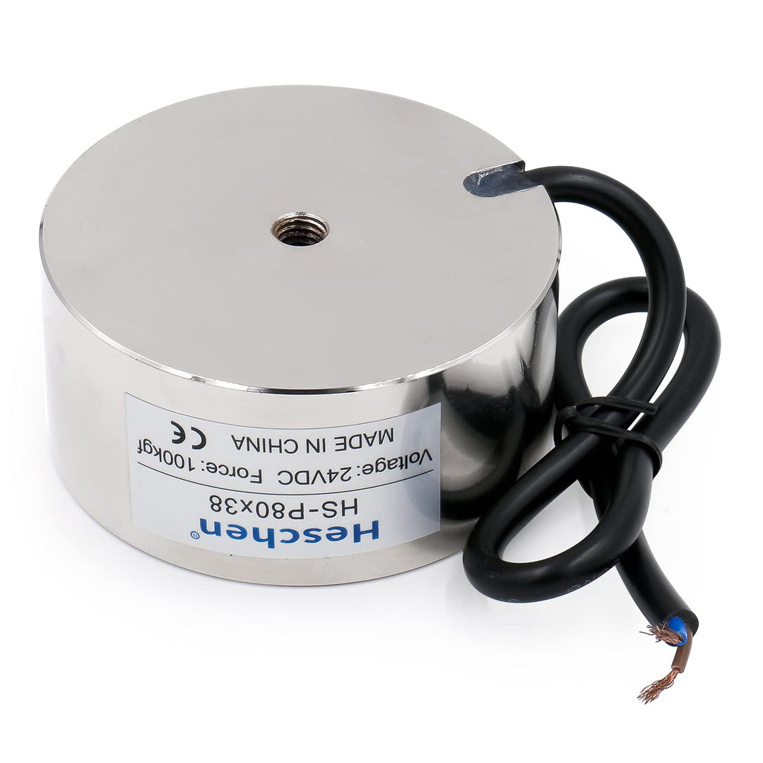 Heschen Elektromagnet-Magnet P80/38, Aussendurchmesser: 80 mm, DC 24 V, 100 kg
