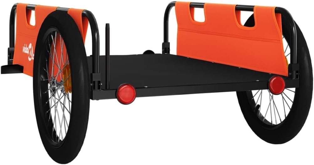 vidaXL Fahrradanhänger Lastenanhänger Orange 135 x 68 x 37 cm, Orange 135 x 68 x 37 cm