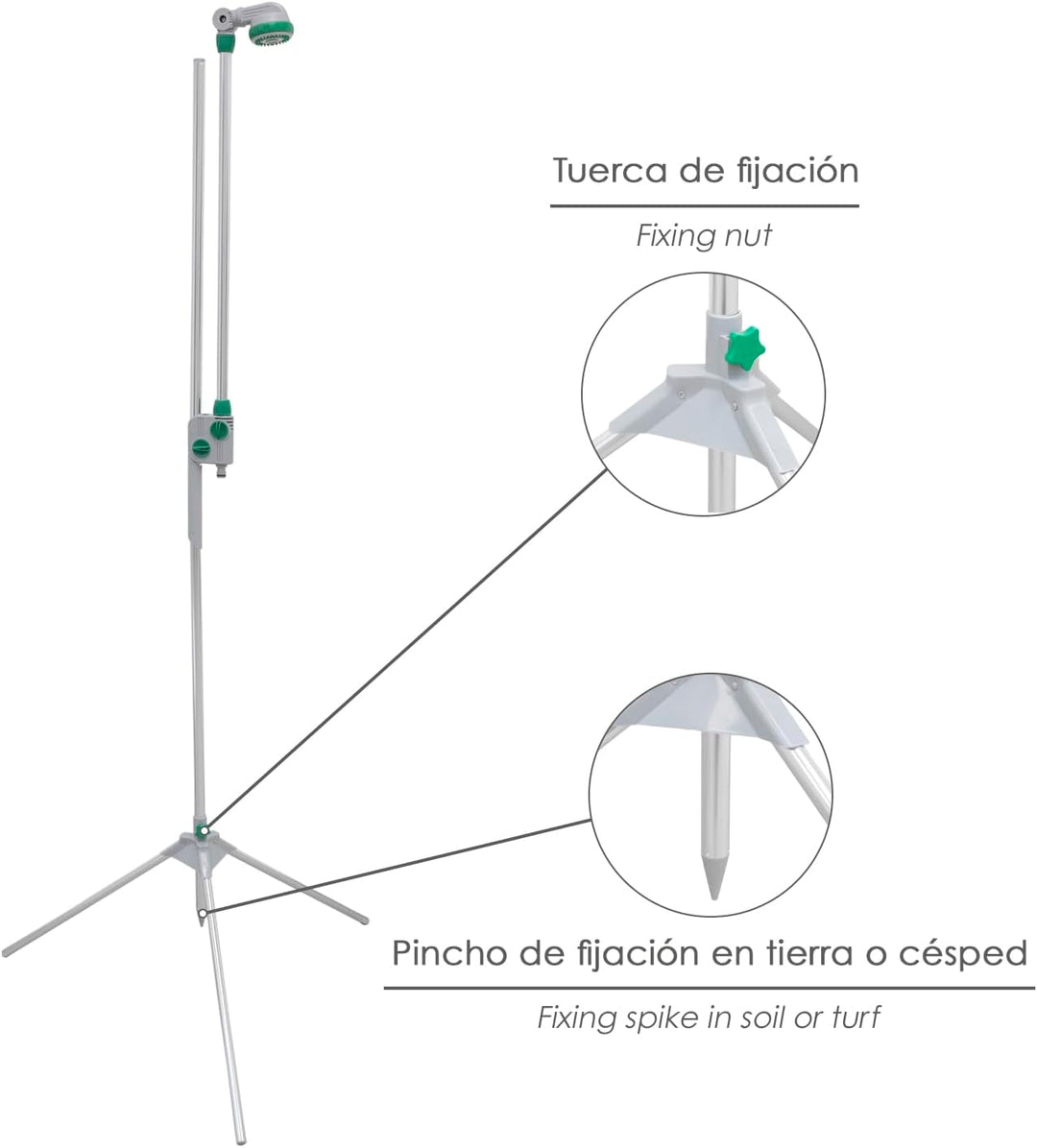 WOLFPACK LINEA PROFESIONAL Tragbare Gartendusche mit Stativ