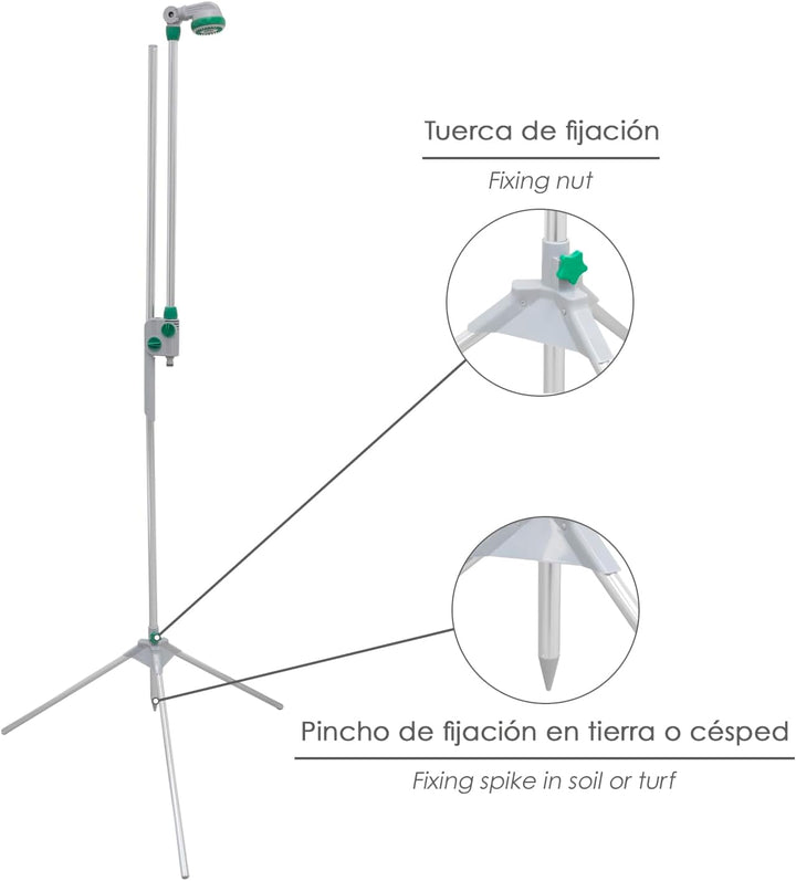 WOLFPACK LINEA PROFESIONAL Tragbare Gartendusche mit Stativ